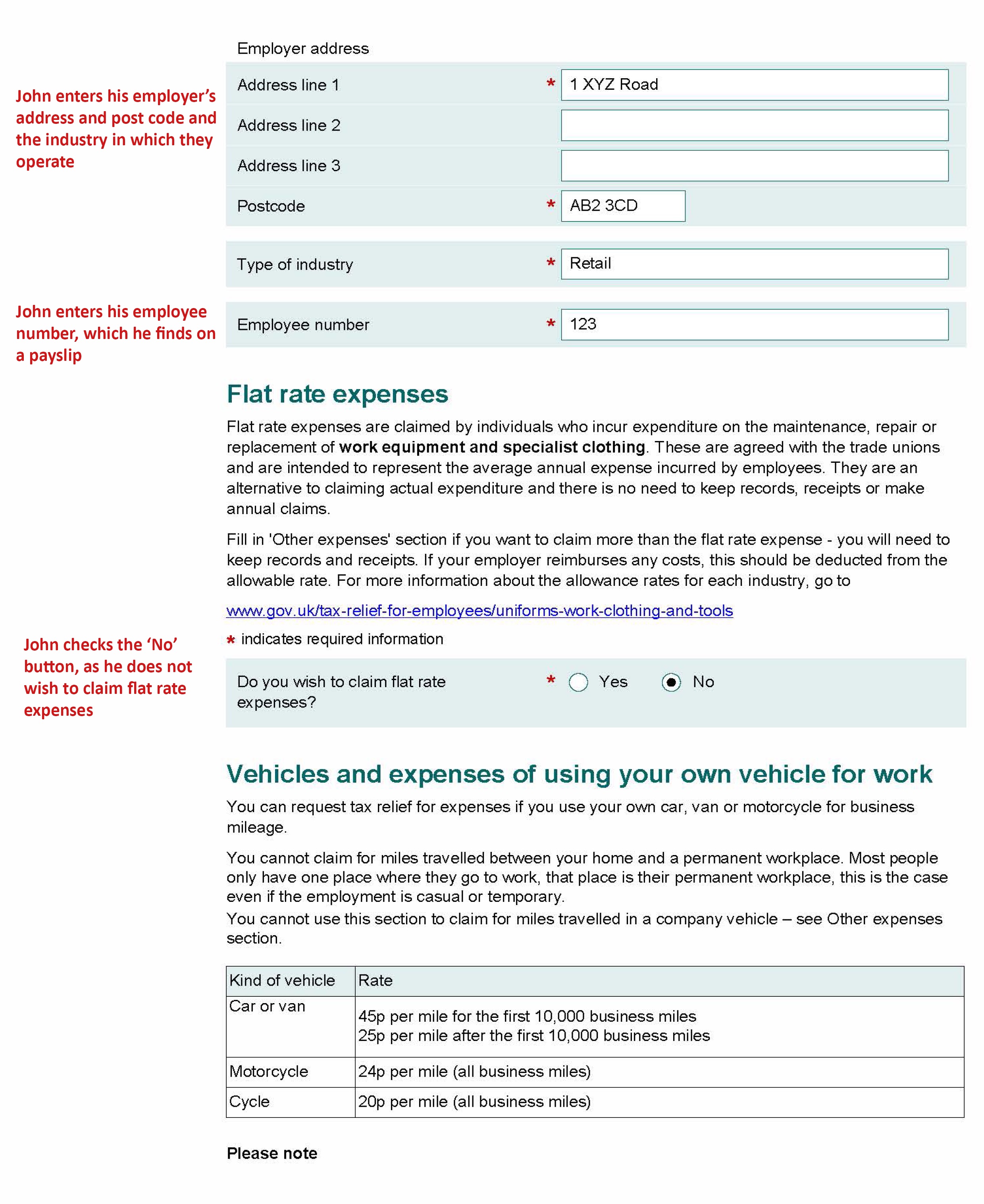 Form P87 Claim For Tax Relief For Expenses Of Employment Low 